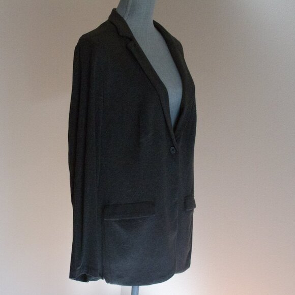 MAGASCHONI WOMAN One Button Knit Blazer Jacket - Charcoal Gray - Size 1X - Picture 3 of 6